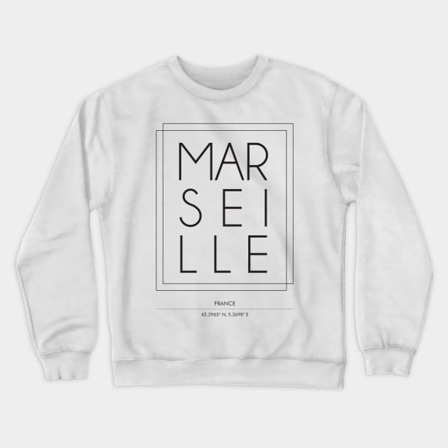 Marseille City minimal Typography Crewneck Sweatshirt by StudioGrafiikka